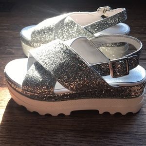 Glitter platform sandals